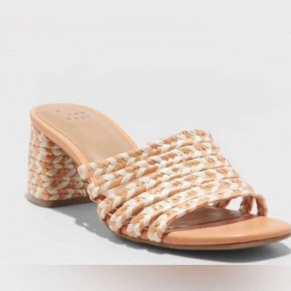 Universal Thread Shoes - Universal Thread Orange Pink Rachel Shoe Mule Slide Heels NWT Size 8